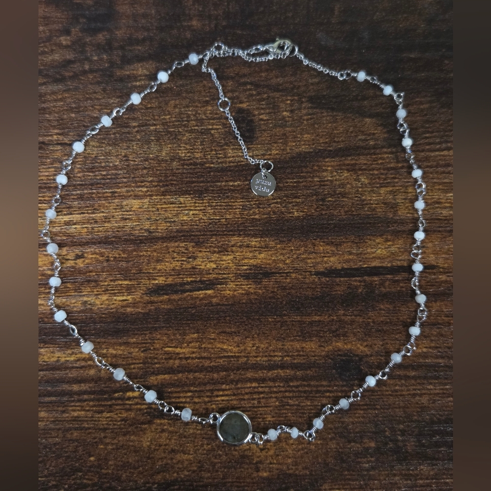 Pura Vida Dainty Beaded Bezel Choker Necklace